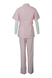 SKNU007 tailor-made clinic uniforms, samples, hospital nurses' clothes, ordering hospital suits, uniforms, nurses' clothes, wholesalers, HK shute nurses' clothes, prices. side view